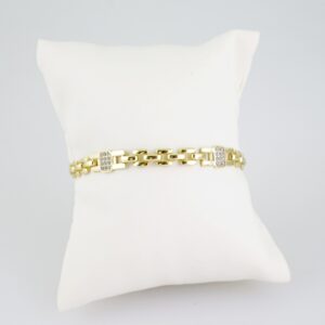 B1411 Bracelet Pulseras Zircon Stone 14K Real Color