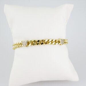 B1412 Bracelet Pulseras Zircon Stone 14K Real Color