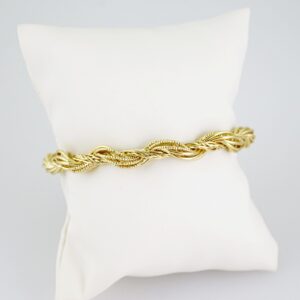 P380 Bangle  Pulsos  14K Real Color  Zircon Stone