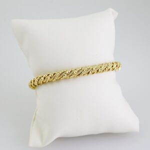 P378 Bangle  Pulsos  14K Real Color  Zircon Stone