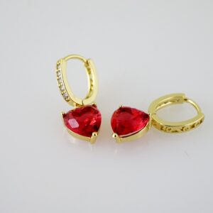E2455 Earrings  Aretes  Zircon Stone  14K Real Color