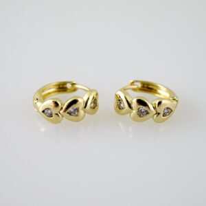 E2456 Earrings  Aretes  Zircon Stone  14K Real Color