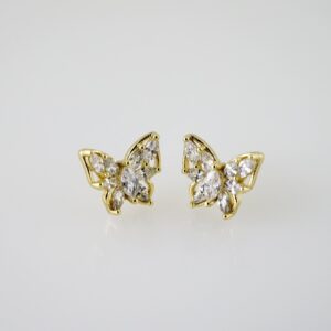 E2459 Earrings  Aretes  Zircon Stone  14K Real Color