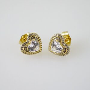 E2460 Earrings  Aretes  Zircon Stone  14K Real Color
