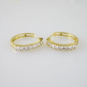 E2461 Earrings  Aretes  Zircon Stone  14K Real Color