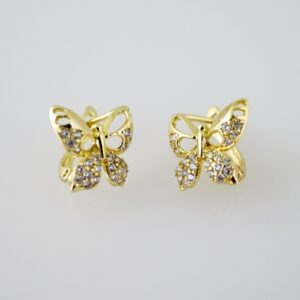 E2462 Earrings  Aretes  Zircon Stone  14K Real Color