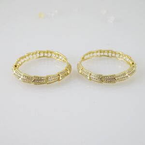 E2464 Earrings  Aretes  Zircon Stone  14K Real Color