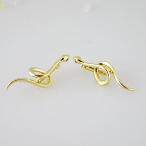 E2466 Earrings  Aretes  Plain  14K Real Color