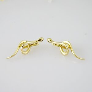 E2467 Earrings  Aretes  Plain  14K Real Color