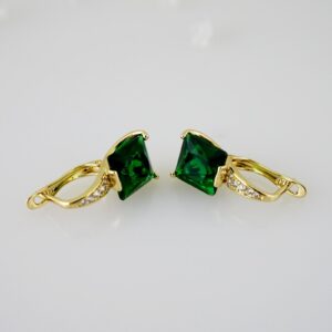 E2468 Earrings  Aretes  Zircon Stone  14K Real Color