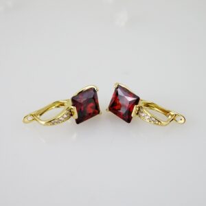 E2470 Earrings  Aretes  Zircon Stone  14K Real Color