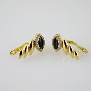 E2472 Earrings  Aretes  Zircon Stone  14K Real Color