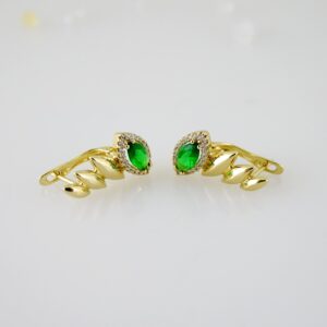 E2474 Earrings  Aretes  Zircon Stone  14K Real Color
