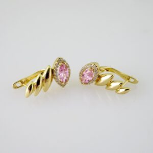 E2475 Earrings  Aretes  Zircon Stone  14K Real Color