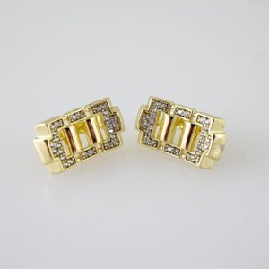 E2477 Earrings  Aretes  Zircon Stone  14K Real Color