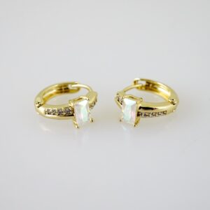 E2478 Earrings  Aretes  Zircon Stone  14K Real Color