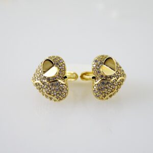 E2481 Earrings  Aretes  Zircon Stone  14K Real Color