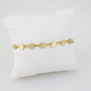 B1517 Bracelet  Pulseras  Plain  14K Real Color