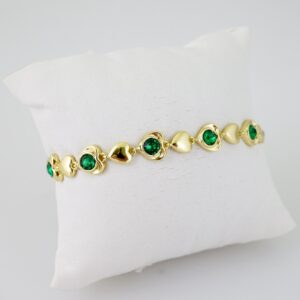 B1521 Bracelet  Pulseras  Zircon Stone  14K Real Color