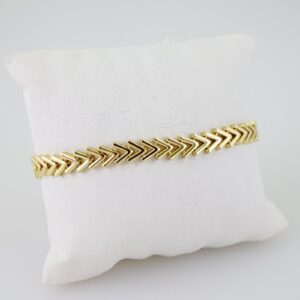 B1534 Bracelet  Pulseras  Plain  14K Real Color