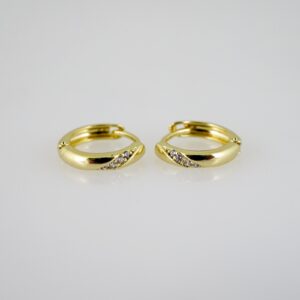 E2482 Earrings  Aretes  Zircon Stone  14K Real Color