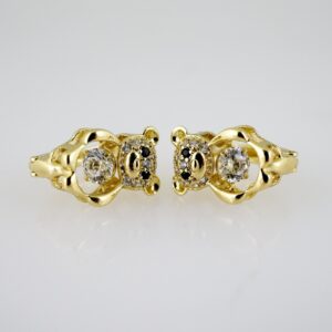 E2483 Earrings  Aretes  Zircon Stone  14K Real Color