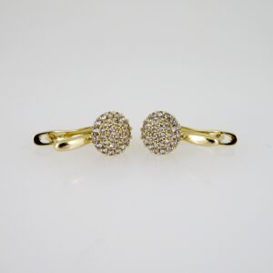 E2484 Earrings  Aretes  Zircon Stone  14K Real Color
