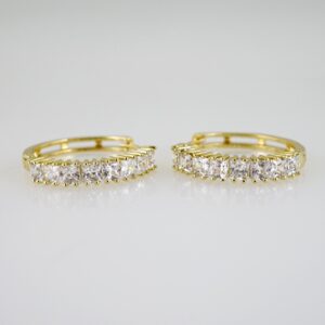 E2488 Earrings  Aretes  Zircon Stone  14K Real Color