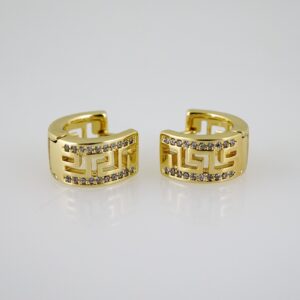 E2489 Earrings  Aretes  Zircon Stone  14K Real Color