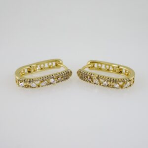 E2490 Earrings  Aretes  Zircon Stone  14K Real Color