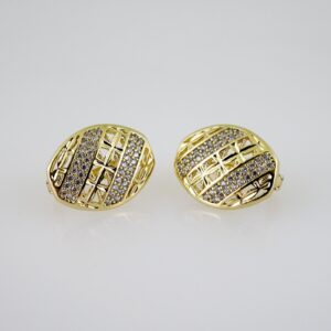 E2492 Earrings  Aretes  Zircon Stone  14K Real Color