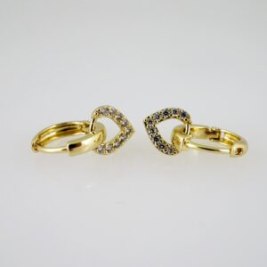 E2495 Earrings  Aretes  Zircon Stone  14K Real Color