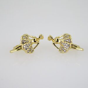 E2497 Earrings  Aretes  Zircon Stone  14K Real Color