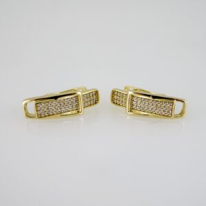 E2498 Earrings  Aretes  Zircon Stone  14K Real Color