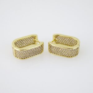 E2055 Earrings Aretes Zircon Stone 14K Real Color