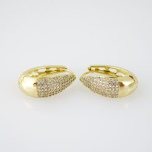 E2054 Earrings Aretes Zircon Stone 14K Real Color