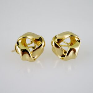 E2502 Earrings  Aretes  Plain  14K Real Color