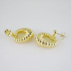 E2505 Earrings  Aretes  Plain  14K Real Color
