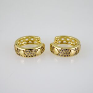 E2507 Earrings  Aretes  Zircon Stone  14K Real Color