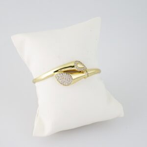 P381 Bangle  Pulsos  14K Real Color  Zircon Stone