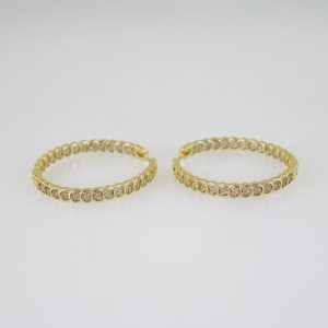 E2508 Earrings  Aretes  Zircon Stone  14K Real Color
