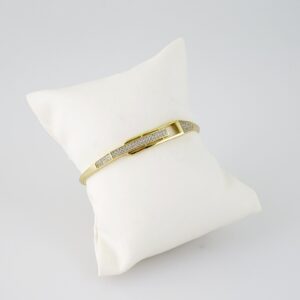 P382 Bangle  Pulsos  14K Real Color  Zircon Stone