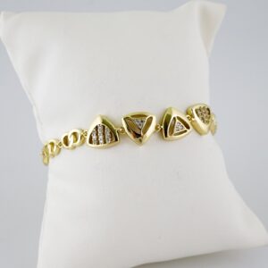 B1414 Bracelet Pulseras Zircon Stone 14K Real Color