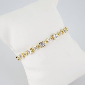 B1416 Bracelet Pulseras Zircon Stone 14K Real Color