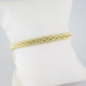 B1418 Bracelet Pulseras Plain 14K Real Color