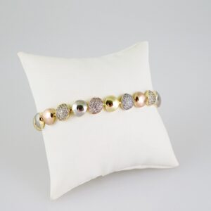 B1614 Bracelet  Pulseras  Zircon Stone  Three Tone