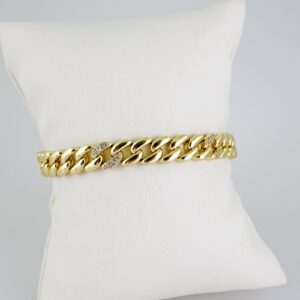B1616 Bracelet  Pulseras  Zircon Stone  14K Real Color