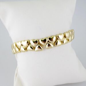 B1425 Bracelet Pulseras Plain 14K Real Color