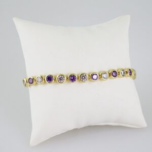 B1618 Bracelet  Pulseras  Zircon Stone  14K Real Color