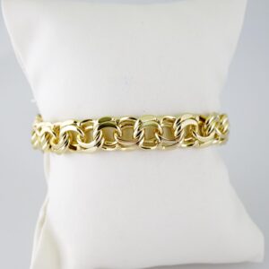 B1426 Bracelet Pulseras Plain 14K Real Color